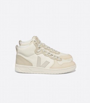 Veja V-15 Chromefree Deri Cashew Erkek Boğazlı Ayakkabı Beyaz Bej Rengi | DAN3584CM