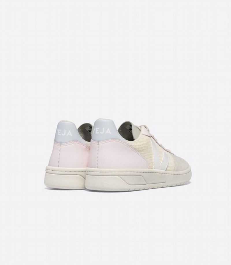 Veja V-10 J-mesh Jute Erkek Kısa Ayakkabı Sarı Bej Rengi Beyaz | HLW3681UH