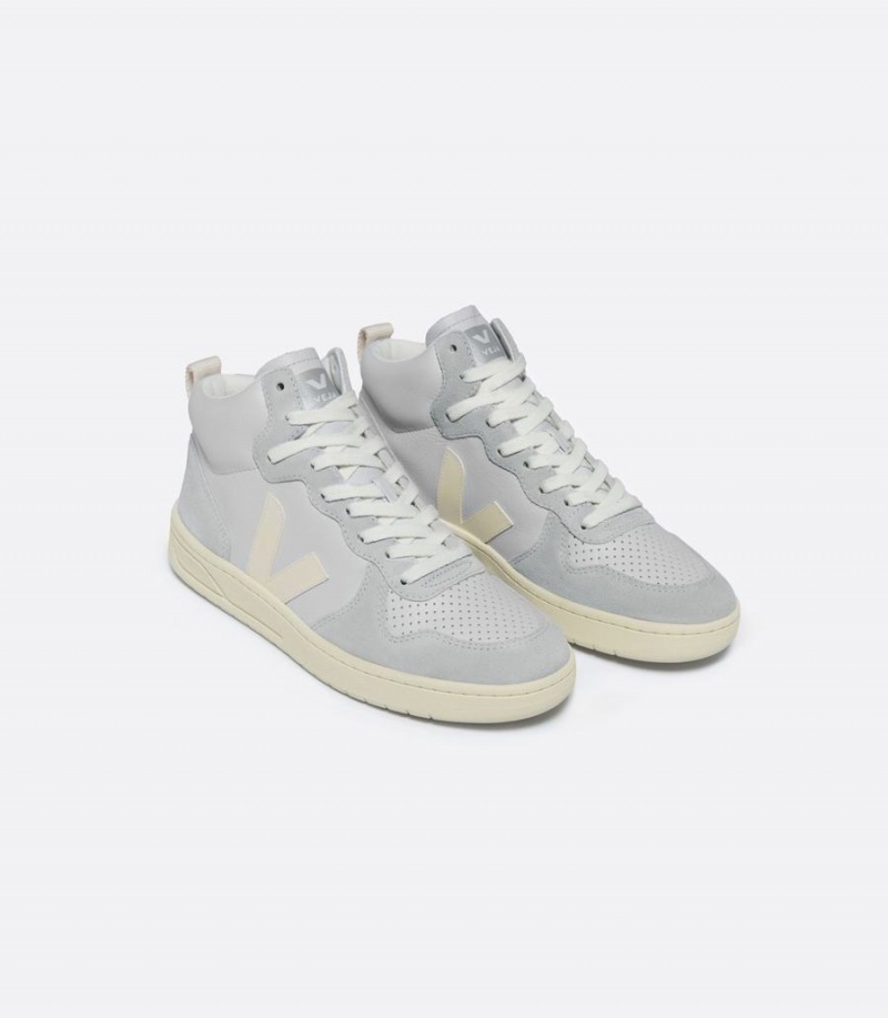 Veja V-15 Deri Pearl Cashew Erkek Boğazlı Ayakkabı Gri | EWC963BM